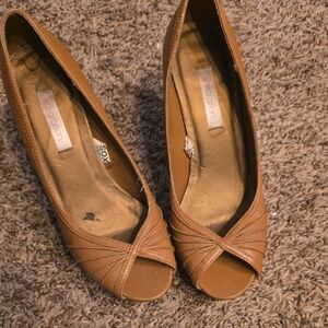 Xhilaration Tan Peep Toe Heels